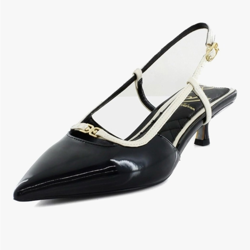 Sam Edelman Black and Cream Slingback Heels